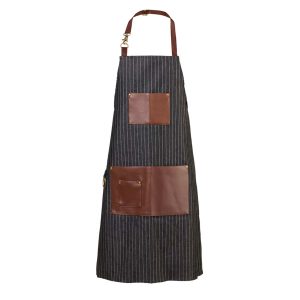5396-Pinstripe apron, Svart