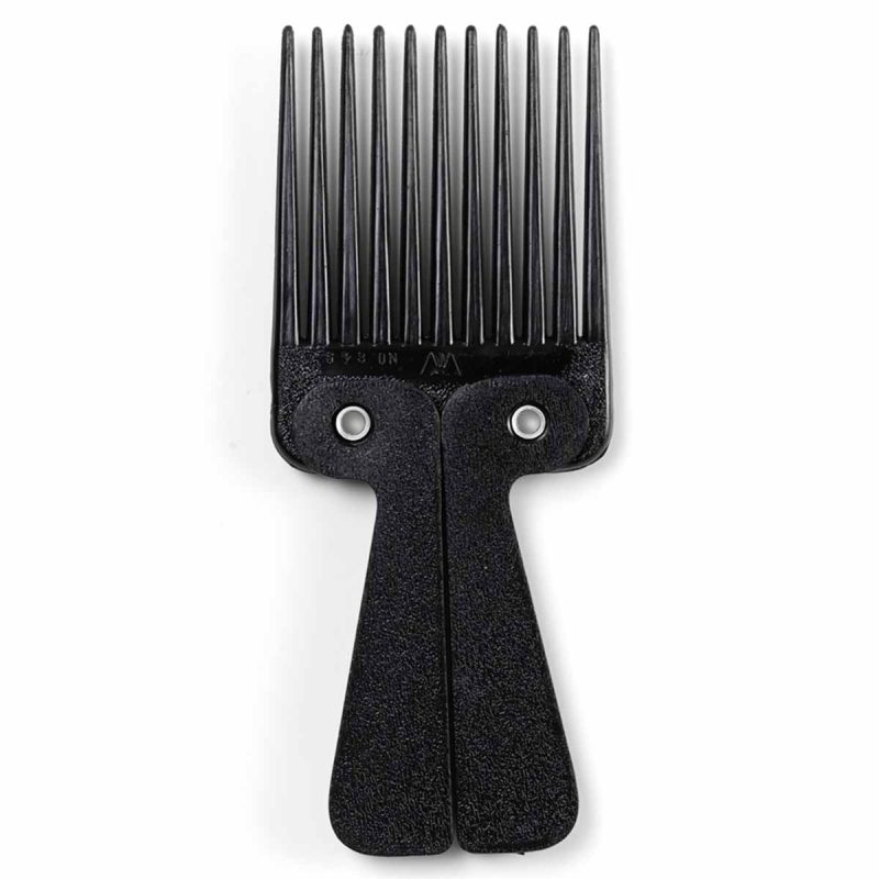 7151-Afro comb, Svart handle