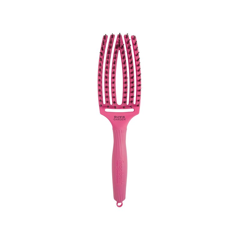 7653-OG Fingerbrush Care ionic Boar&Nylon Hot Pink, M